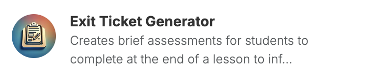 Exit Ticket Generator